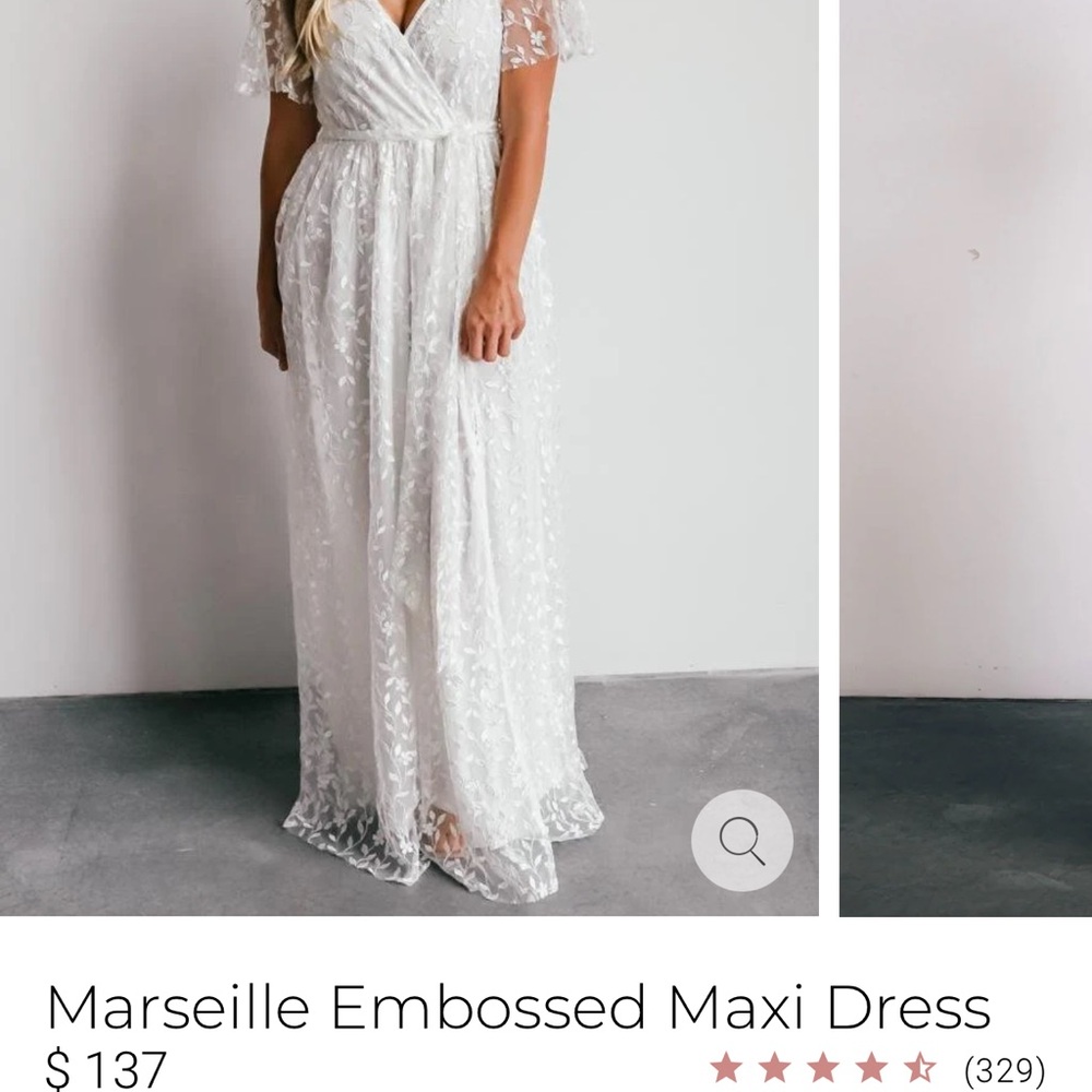 Baltic Born Marseille Embossed Maxi Dress, white, size XL